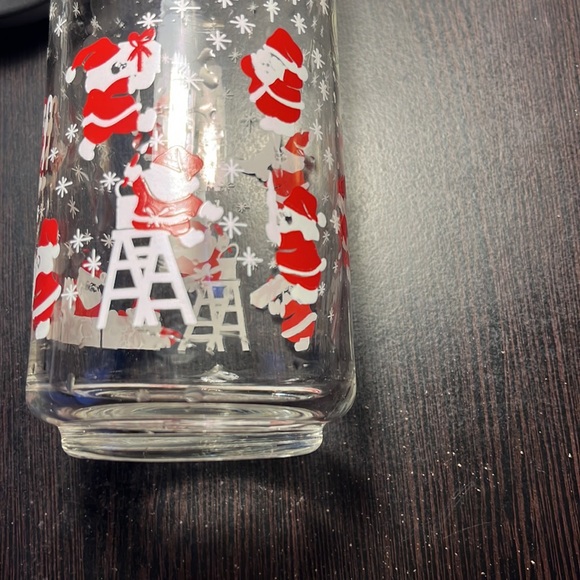 (10 pc) Vintage crisp corp. Clearly Santa Christmas Xmas drinking glassware 6” - Picture 5 of 5